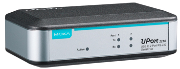 

Преобразователь MOXA UPort 2210 2-портовый USB в RS-232 в пластиковом корпусе, UPort 2210