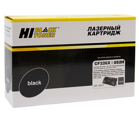 

Картридж Hi-Black 22013629 (HB-CF226X/CRG-052H) для HP LJ Pro M402/M426/LBP-212dw/214dw, 9,2K, 22013629