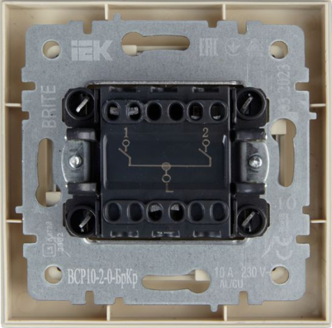 фото Выключатель двухклавишный в сборе IEK BR-V20-0-10-K36-F в Волгограде