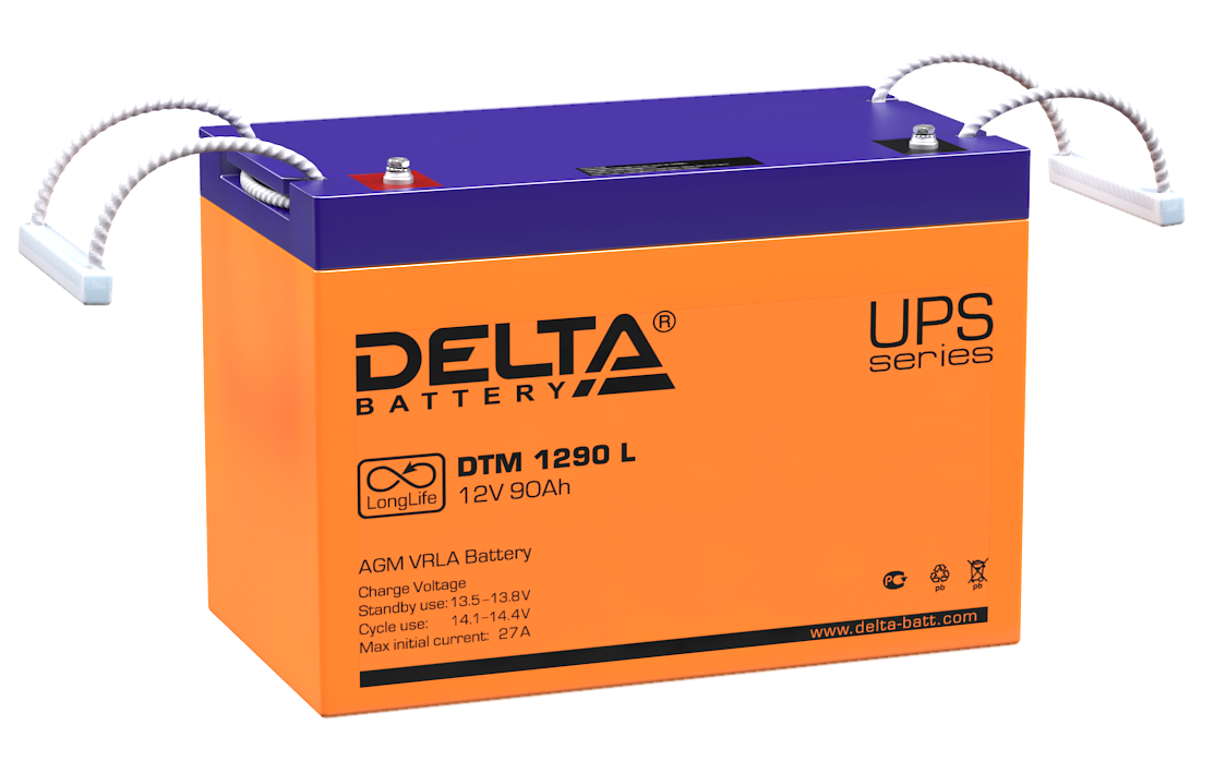 

Батарея Delta DTM 1290 L 12В, 90Ач, 306/169/216, DTM 1290 L