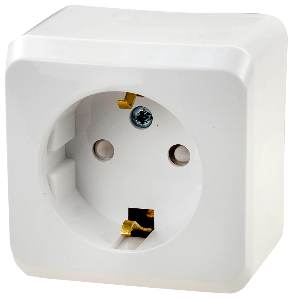 

Розетка Schneider Electric PA16-004B Этюд 1-ая, с заземлением, со шторками, наружная, 16 А, 250 В, 3680 Вт, IP20, в сборе (белая), PA16-004B