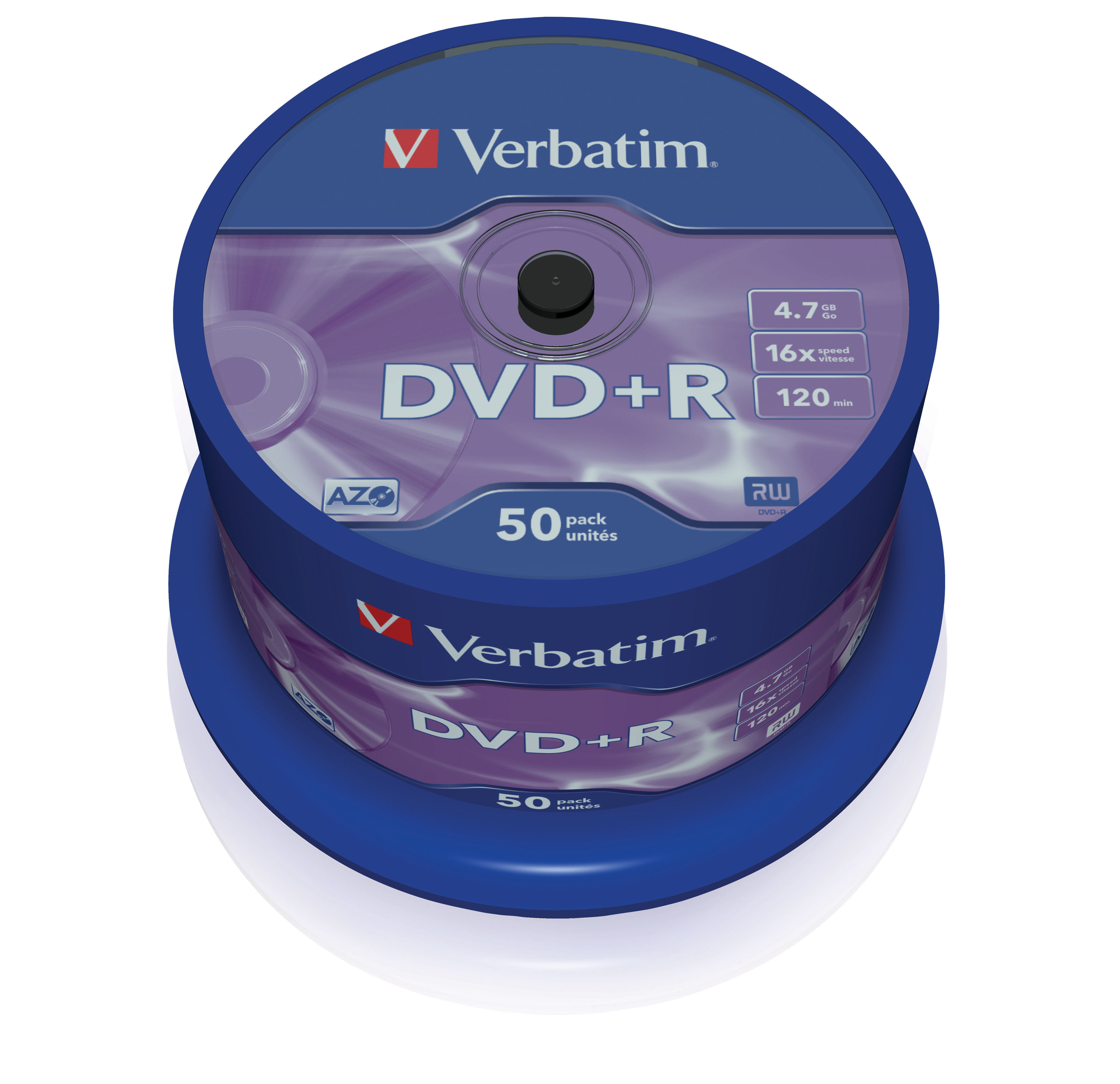 

Диск DVD+R Verbatim 43550 4.7ГБ, 16x, 50 шт., Cake Box, 43550
