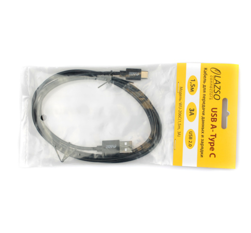 фото Кабель интерфейсный USB 2.0 LAZSO WU-206C(1,5m, 3А) в Екатеринбурге