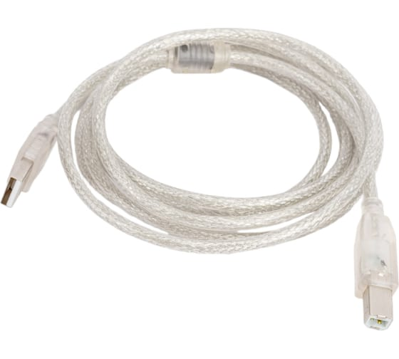 

Кабель интерфейсный USB 2.0 Cablexpert AM/BM 1.8 м, Pro, экран, феррит. кольцо, прозрачный, пакет, AM/BM