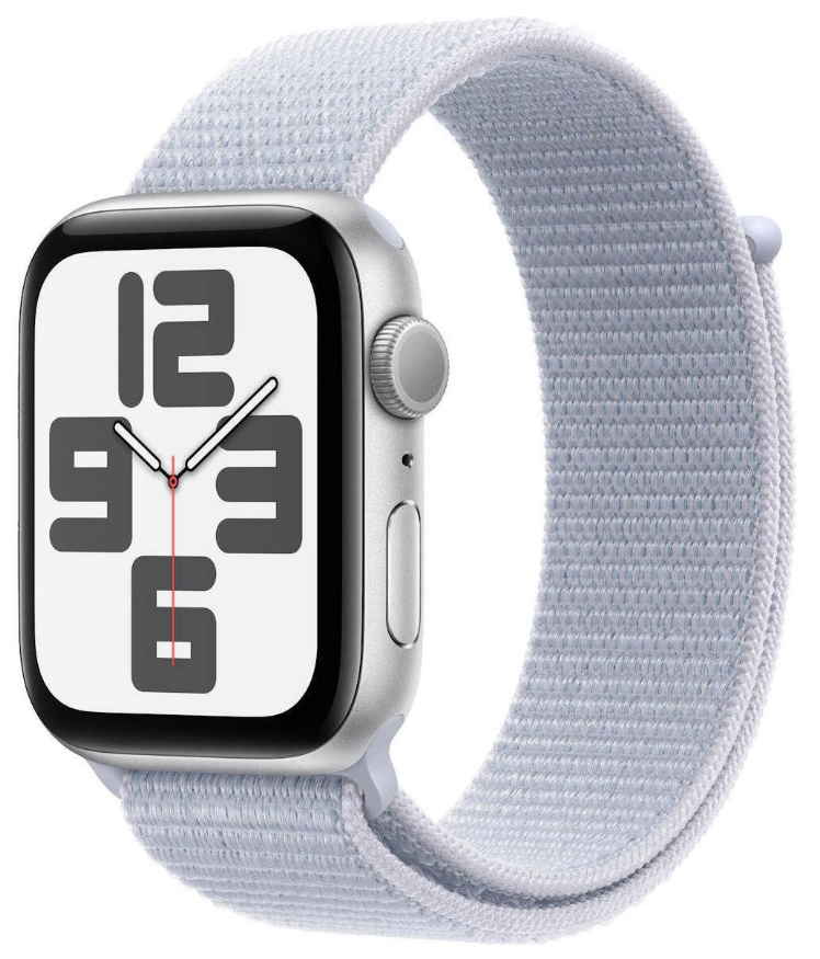 

Часы Apple Watch SE GPS 44mm MXET3 Silver Aluminium Case with Blue Cloud Sport Loop, Watch SE GPS 44mm