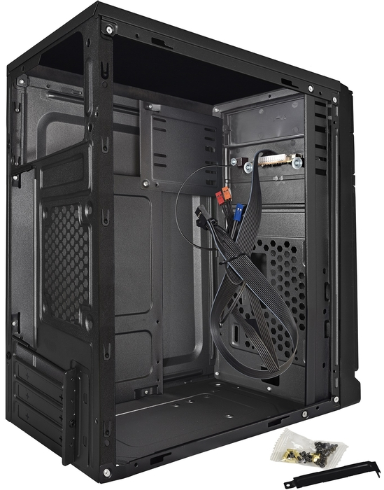 

Корпус mATX Exegate BAA-106 EX283056RUS без БП, 2*USB, аудио, черный, BAA-106