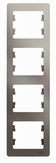 

Рамка Schneider Electric GSL001208 Glossa 4-ая, вертикальная платина, GSL001208