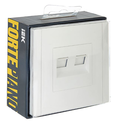 фото Розетка компьютерная двойная IEK FP-K20-2-K01 в Уфе