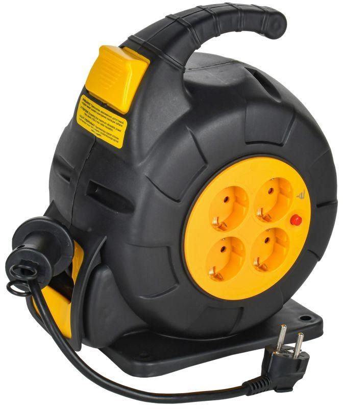 

Удлинитель на катушке IEK TW-KP27-16-04-10 TWIST УК10 4мест. с заземлением 10м 3х1,5мм2 автосм., TW-KP27-16-04-10