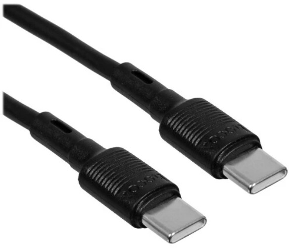 

Кабель Hoco X83 Victory 6931474770929 Type-C - Type-C, 1.0м, круглый, 3.0A, силикон, PD60W, цвет: чёрный (1/33/330), X83 Victory