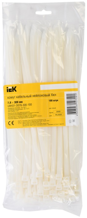 

Хомут IEK UHH31-D076-300-100 7,6х300мм нейлон (100шт), UHH31-D076-300-100