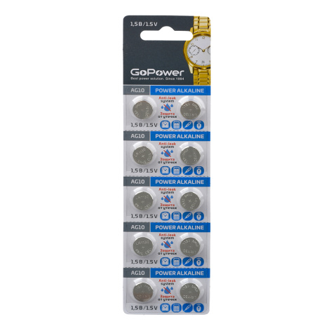 Изображение товара Батарейка GoPower G10/LR1130/LR54/389A/189