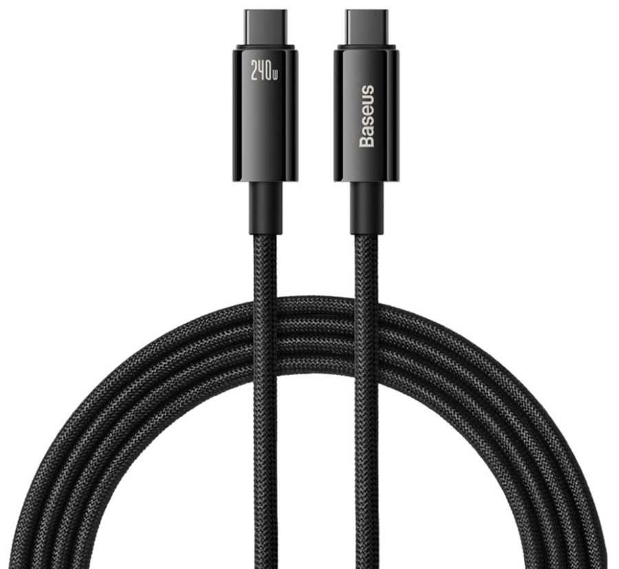 

Кабель интерфейсный Baseus CAWJ040201 Type-C to Type-C 3m Black, CAWJ040201