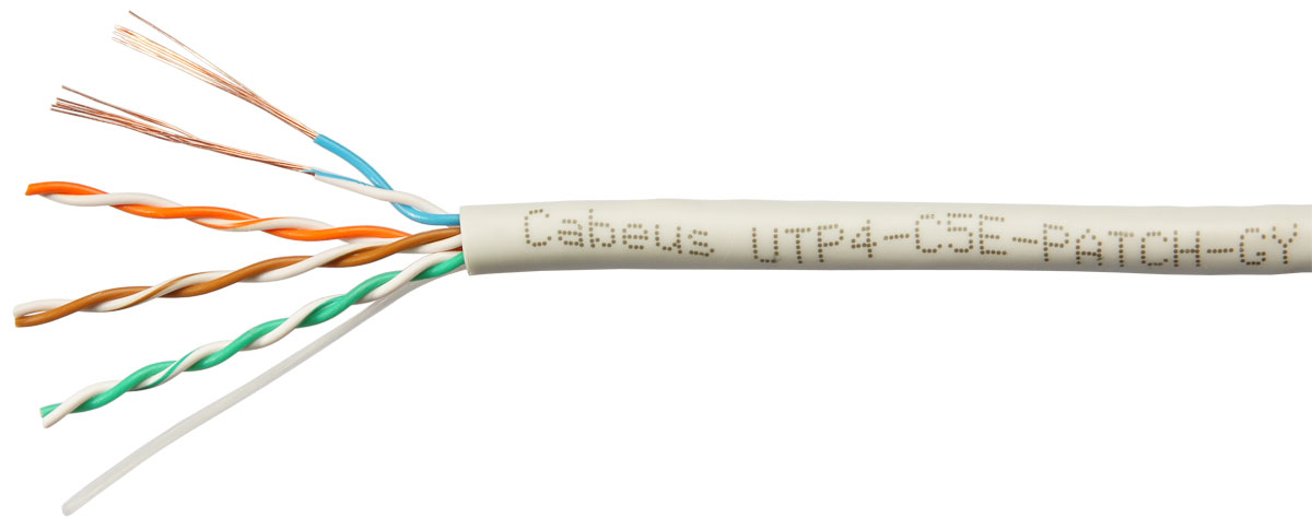 

Кабель витая пара U/UTP 5e кат. 4 пары Cabeus UTP-4P-Cat.5e-PATCH-GY 24AWG(7х0.20 мм), медь, многожильный (stranded), внутренний, PVC, серый, уп/305м, UTP-4P-Cat.5e-PATCH-GY