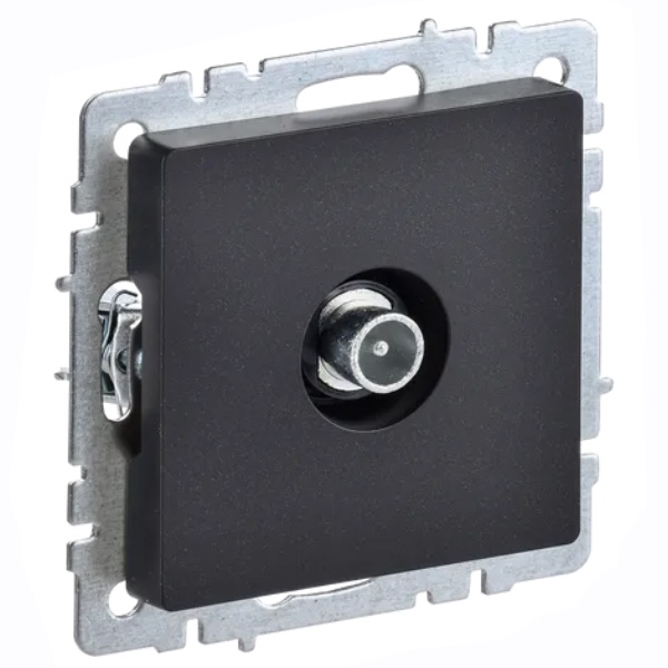 

Розетка телевизионная проходная IEK BR-A10-P-K02 BRITE РТВ10-0-БрЧ Черный, BR-A10-P-K02