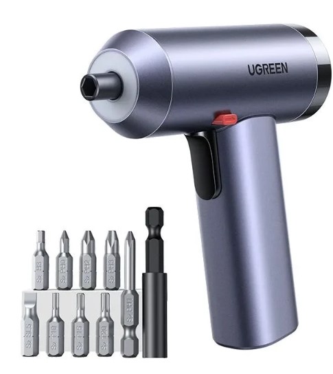 

Шуруповерт UGREEN UT118 15712_ с набором бит Electric Screwdriver Set. Цвет: серый, UT118