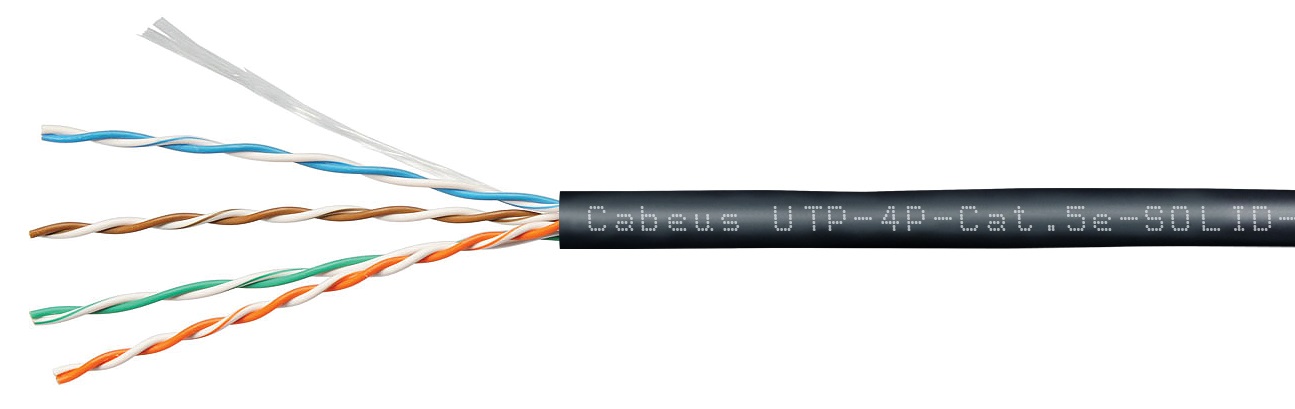 

Кабель витая пара U/UTP 5e кат. 4 пары Cabeus UTP-4P-Cat.5e-SOLID-OUT-LSZH-UV-100 Кабель витая пара UTP (U/UTP), категория 5e, 4 пары (24 AWG), однож, UTP-4P-Cat.5e-SOLID-OUT-LSZH-UV-100
