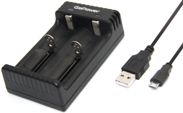 Изображение товара Компактное зарядное устройство GoPower LiCharger для аккумуляторов Li с USB Micro-USB