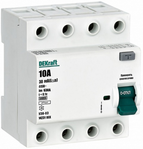 Изображение товара УЗО DEKraft 14231DEK - защита человека и электроустановок