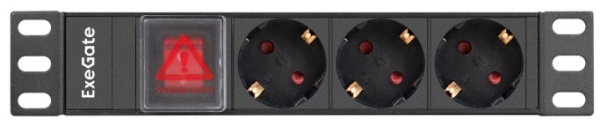 фото Блок розеток 10", 3 розетки Exegate ServerPro PDU-10H305 Al-3S-C14-SW в Перми