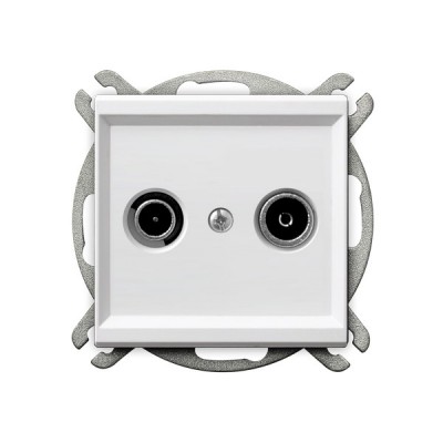 

Розетка Ospel GPA-RK/m/38 RTV, оконечная, серебро матовое, GPA-RK/m/38