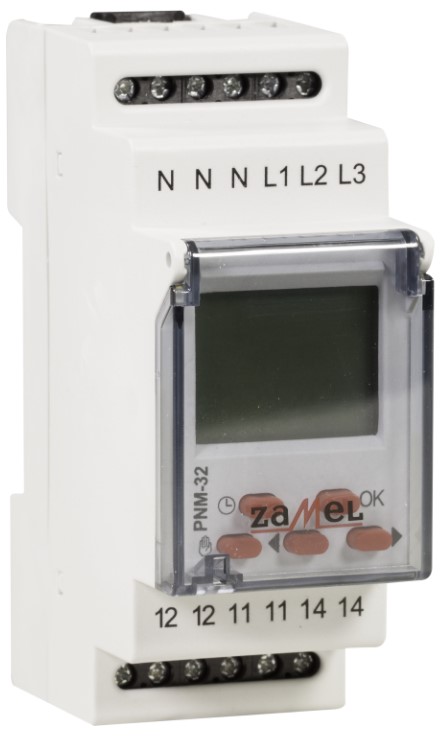

Реле напряжения Zamel PNM-32 3Ф 16А ЖК рег. 100/290VAC (Umin/Umax) IP20 на DIN рейку, PNM-32