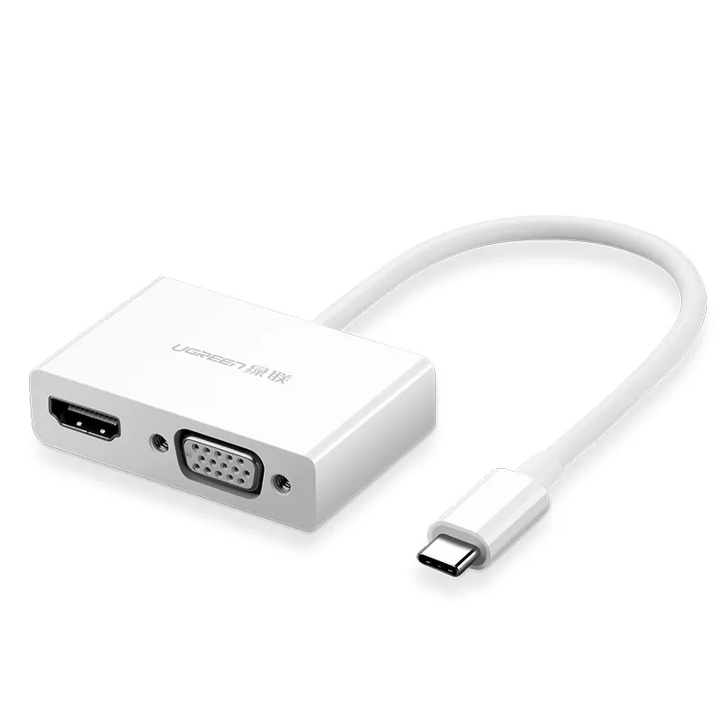 

Адаптер UGREEN 30843_ USB Type C to HDMI + VGA, белый, 30843_