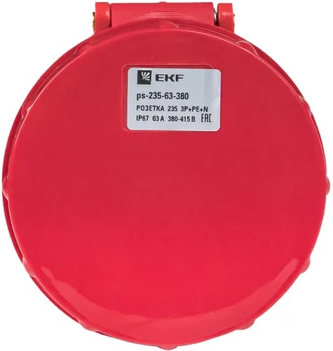 

Розетка переносная EKF ps-235-63-380 235 3Р+РЕ+N 63А 380В IP67, ps-235-63-380