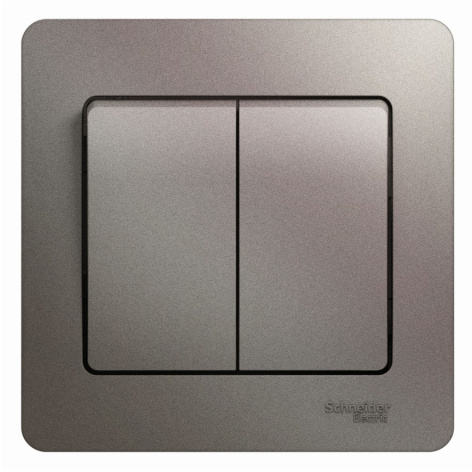 Изображение товара Выключатель Systeme Electric GSL001252 серия Glossa 2-клавиши платиновый