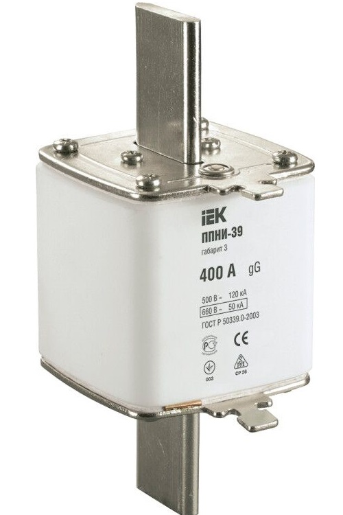 

Предохранитель IEK DPP50-400 ППНИ-39, габарит 3, 400А, DPP50-400