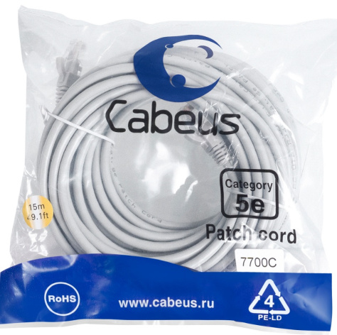 фото Кабель патч-корд U/UTP 5e кат. 20м Cabeus PC-UTP-RJ45-Cat.5e-20m
