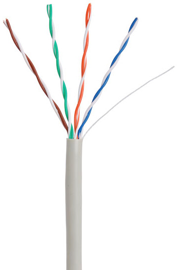 фото Кабель витая пара U/UTP 5e кат. 4 пары Netlan CCA-UU004-5E-PVC-GY в Екатеринбурге