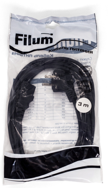 фото Кабель питания  Filum FL-PC6-EU-C13-3M в Красноярске
