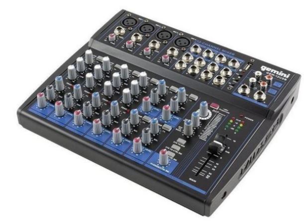 

Микшер Gemini GEM-12USB аналоговый, 12 каналов, DSP, выход на наушники, Bluetooth, USB-проигрыватель файлов в формате MP3/WAV, GEM-12USB