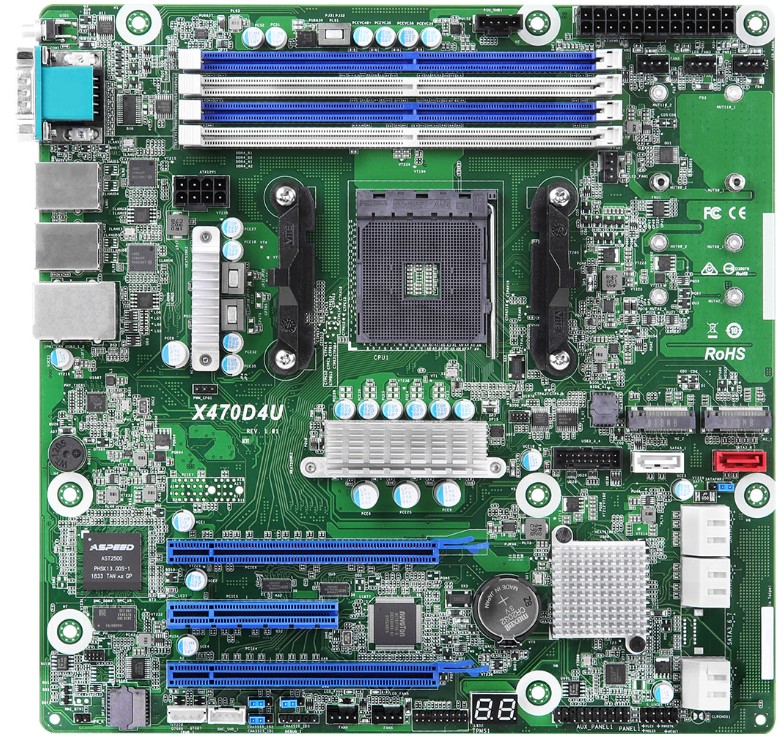 

Материнская плата mATX ASRock X470D4U/VN RTL (AM4, X470, 4*DDR4(3200), 8*SATA 6G RAID, 2*M.2, 3*PCIE, 2*Glan, IPMI lan, 2*USB 3.1, D-Sub), X470D4U/VN RTL