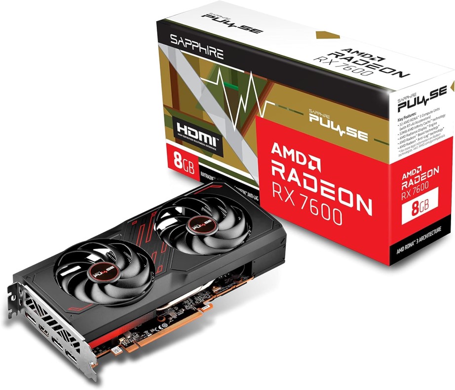 

Видеокарта PCI-E Sapphire Radeon RX 7600 PULSE (11324-01-20G) 8GB GDDR6 128bit 6nm 1875/18000MHz HDMI/3*DP RTL, Radeon RX 7600 PULSE (11324-01-20G)