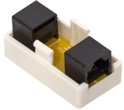 фото Адаптер проходной EKF TRC-INLC-2RJ45-5EUTP-WH