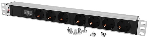

Блок розеток ЦМО R-32-7S-Am-440-K Rem-32 с амп, 7 Schuko, 32 А, алюм., 19", колодка, R-32-7S-Am-440-K