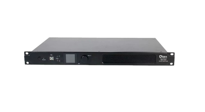 

Усилитель мощности Qtex QAA MA1000TDV2 класса D с Dante и DSP-процессором, 2х500 Вт/4 Ом, 1х1000 Вт/8 Ом, 1х1000 Вт – 100 В, QAA MA1000TDV2