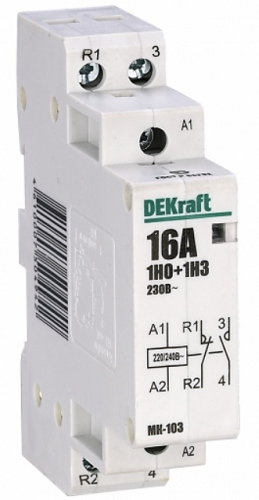Изображение товара Контактор DEKraft 18051DEK 1НО+1НЗ для автоматизации электросистем