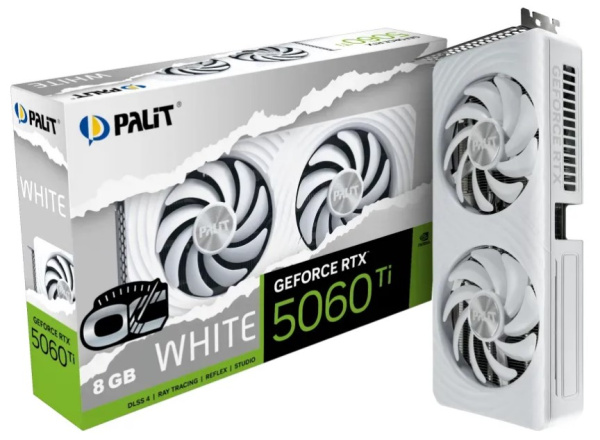 фото Видеокарта Palit GeForce RTX 5060 TI WHITE OC (NE7506TU19P1-GB2062M) в Уфе