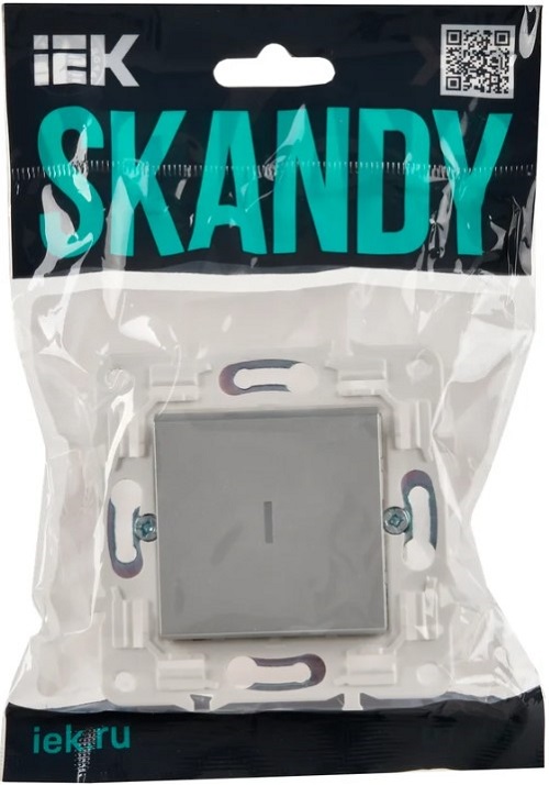 

Выключатель одноклавишный с подсветкой IEK SK-V10-1-10-K23 SKANDY 10А SK-V07S Серебряный, SK-V10-1-10-K23