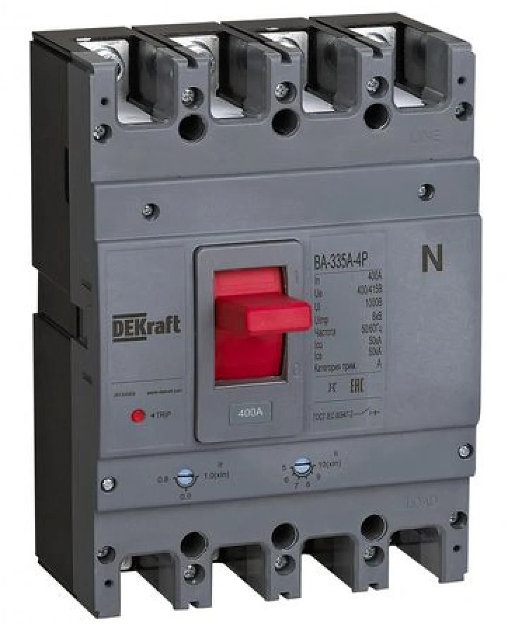 

Автоматический выключатель в литом корпусе DEKraft 28133DEK 4P 400A 50кА ВА-335А, 28133DEK