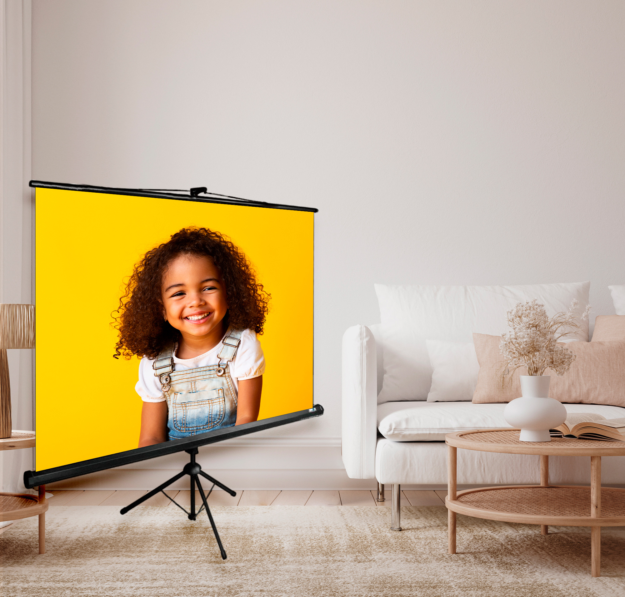 

Экран Cactus CS-PST-150X150 Triscreen 1:1 напольный рулонный белый, CS-PST-150X150