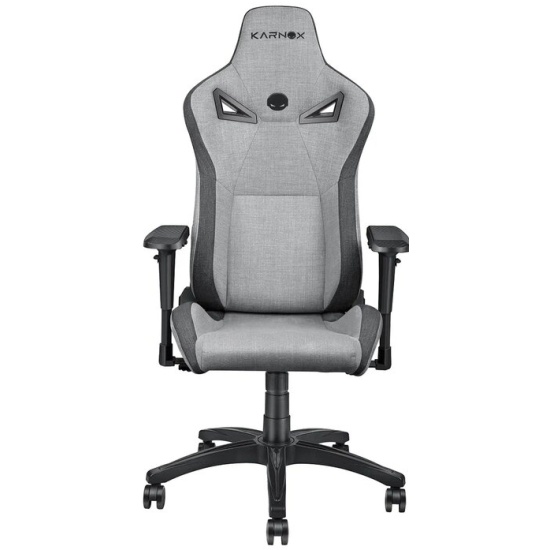 Кресло игровое KARNOX Legend Tr Fabric, ткань, до 135кг, топ-ган, регулируемые 4D подлокотники, светло-серый
