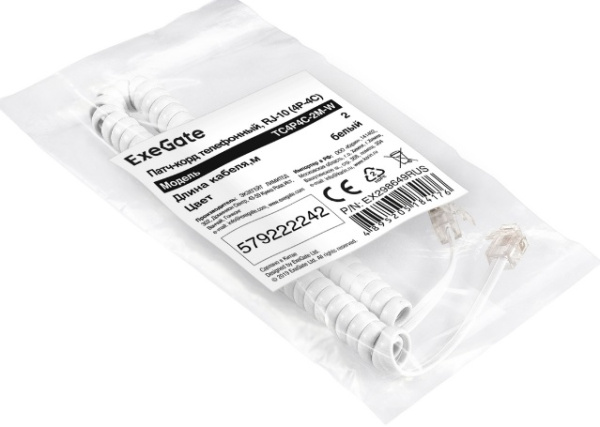 фото Кабель патч-корд  Exegate TC4P4C-2M-W в Екатеринбурге