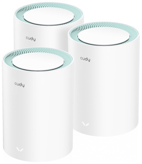 

Роутер Cudy M1300(3-Pack) AC1200 Wi-Fi Gigabit Mesh Solution, Chipset MT7621+MT7613B+MT7603, Dual-Band, 867Mbps at 5GHz + 300Mbps at 2.4GHz, 802.11ac/, M1300(3-Pack)