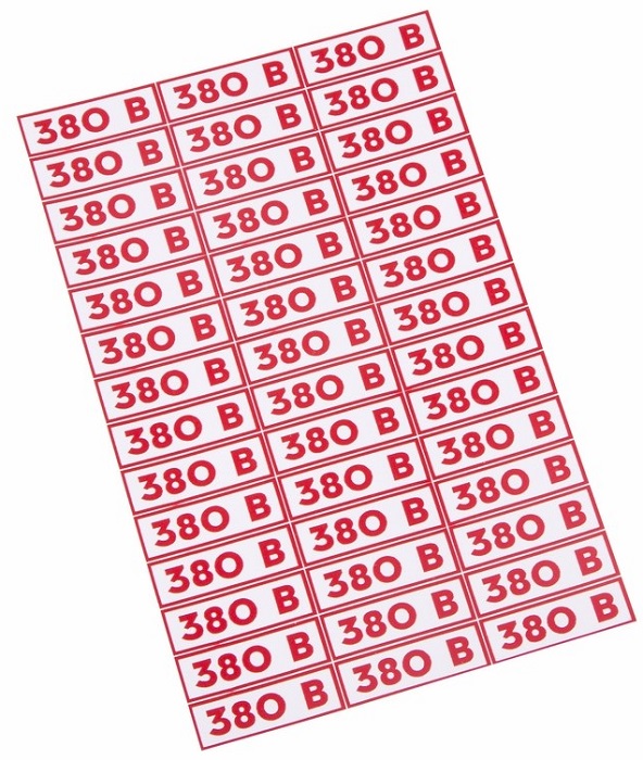 

Наклейка Rexant 56-0008 знак электробезопасности " 380 В"10*30 мм (42 шт на листе), 56-0008