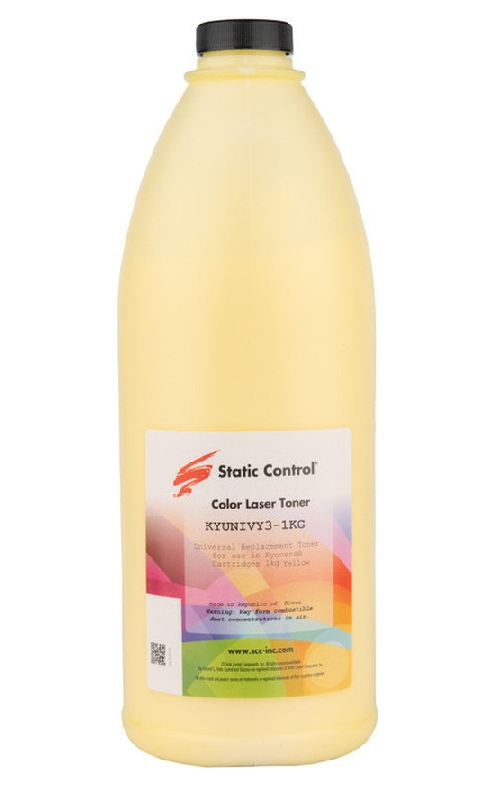 

Тонер Static Control KYUNIVY3-1KG желтый флакон 1000гр. для принтера Kyocera FSC5100DN/TA250ci, KYUNIVY3-1KG
