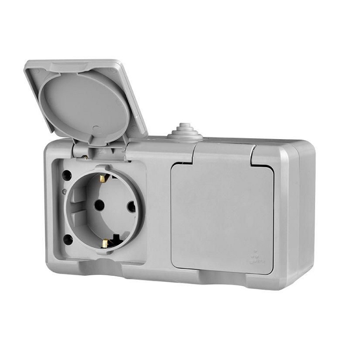 

Розетка TOKOV ELECTRIC TKL-DT-R2Z-C06-IP54 2-м ОП Dita 16А IP54 250В с заземл. с крышкой сер, TKL-DT-R2Z-C06-IP54